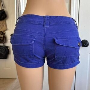 Y2K 2000s Cobalt blue Low Rise Mini Shorts